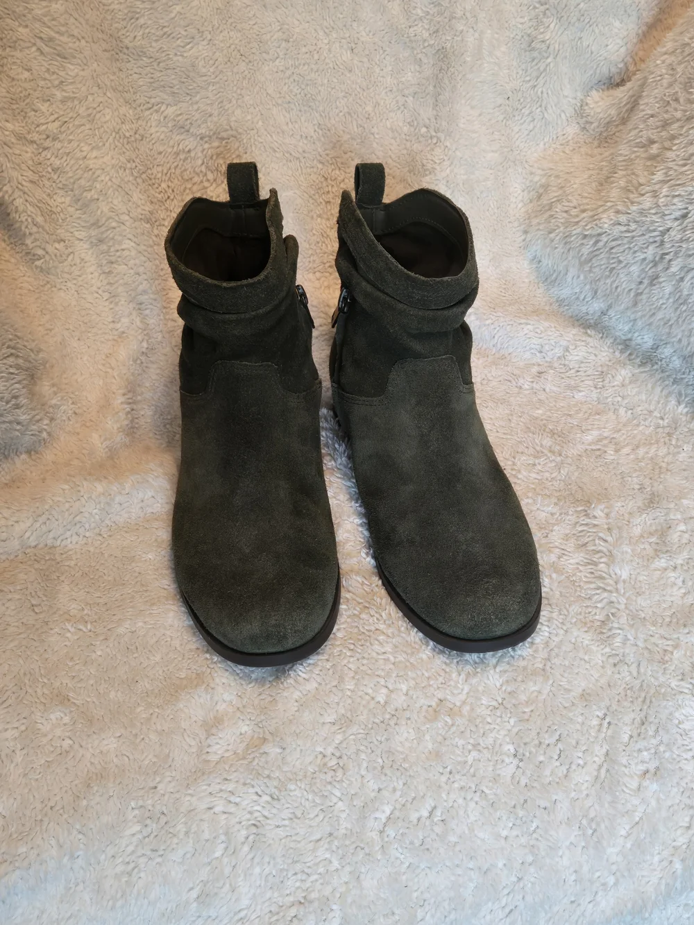 UGG Olive Green Suede Ankle Booties